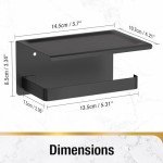 Matte Black Toilet Paper Holder with Phone Shelf