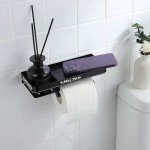Wall-Mounted Rustproof Toilet Paper Holder with Shelf