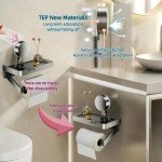 Suction Cup Toilet Paper Holder with Hooks