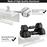Wall-Mounted Toilet Paper Holder with Shelf - White