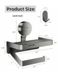 Suction Cup Toilet Paper Holder with Hooks