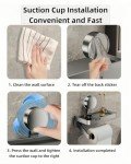 Suction Cup Toilet Paper Holder with Hooks