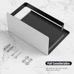 Matte Black Toilet Paper Holder with Phone Shelf