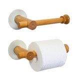 Adjustable Wooden Toilet Paper Holder - 2 Pack