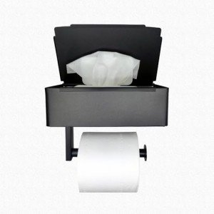 Toilet Paper Holder with Shelf and Wipes Storage
