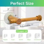 Adjustable Wooden Toilet Paper Holder - 2 Pack