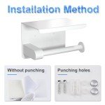 Wall Mounted Toilet Paper Holder in White