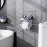 Lavender Toilet Paper Holder with Shelf - Wall Mounted