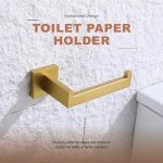 Brushed Gold Wall-Mounted Toilet Paper Holder