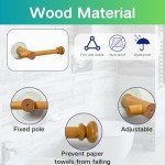 Adjustable Wooden Toilet Paper Holder - 2 Pack
