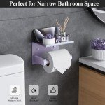 Lavender Toilet Paper Holder with Shelf - Wall Mounted