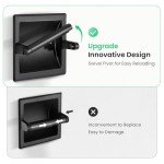 Black Pivoting Wall-Mount Toilet Paper Holder