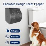 Self-Adhesive Toilet Paper Holder with Shelf, Gray