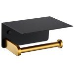 Suyar Black & Gold Wall-Mounted Toilet Paper Holder