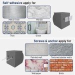 Self-Adhesive Toilet Paper Holder with Shelf, Gray