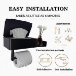 Black Wall-Mounted Toilet Paper Holder with Shelf