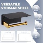 Suyar Black & Gold Wall-Mounted Toilet Paper Holder