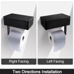 Wall-Mount Toilet Paper Holder with Storage Shelf