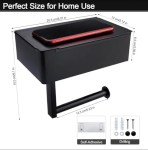 Wall-Mount Toilet Paper Holder with Storage Shelf