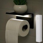 Black Wall-Mounted Toilet Paper Holder with Lights