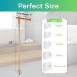 Wooden Adjustable Toilet Paper Holder Stand - 2PCS