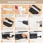 Black Wall-Mounted Toilet Paper Holder with Lights