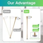 Wooden Adjustable Toilet Paper Holder Stand - 2PCS