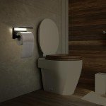 Black Wall-Mounted Toilet Paper Holder with Lights