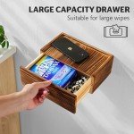 Rustic Wall-Mount Toilet Paper Holder with Shelf