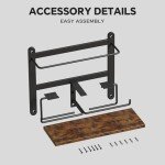 Double Wall-Mounted Toilet Paper Holder with Shelf