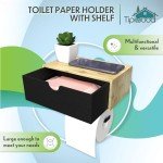 Tipiwood Wall-Mount Toilet Paper Holder with Shelf