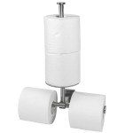 Wall-Mounted Double Toilet Paper Holder with Shelf