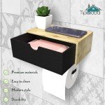 Tipiwood Wall-Mount Toilet Paper Holder with Shelf
