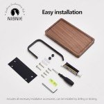 Walnut Wood Toilet Paper Holder with Phone Shelf