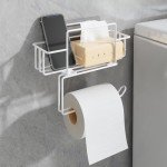 Matte White Wall-Mount Toilet Paper Holder with Shelf