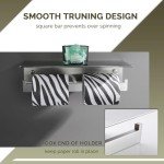 Brushed Nickel Dual Toilet Paper Holder with Shelf