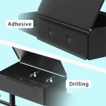 Wall-Mount Black Toilet Paper Holder with Wipes Storage