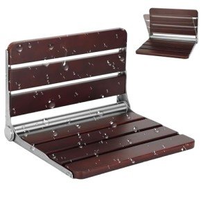 Wall-Mounted Folding Teak Shower Seat