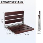 Wall-Mounted Folding Teak Shower Seat