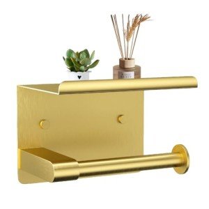 Stainless Steel Toilet Paper Holder with Phone Shelf