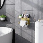 Wall-Mounted Toilet Paper Holder with Phone Shelf