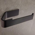 Matt Black No-Drill Toilet Roll Holder