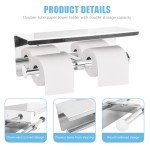 Double Roll Toilet Paper Holder with Phone Shelf