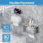 Wall-Mounted Toilet Paper Holder with Shelf, Transparent