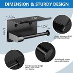 Wall-Mounted Toilet Paper Holder with Phone Shelf