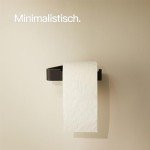 Matt Black No-Drill Toilet Roll Holder