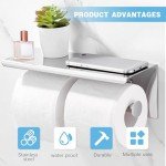 Double Roll Toilet Paper Holder with Phone Shelf