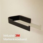 Matt Black No-Drill Toilet Roll Holder