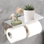 Double Roll Toilet Paper Holder with Phone Shelf
