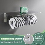 Wall-Mounted Double Toilet Paper Holder with Shelf